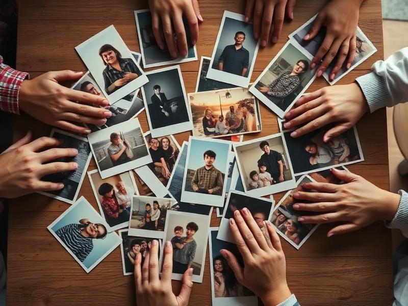 Álbum de família com fotos antigas